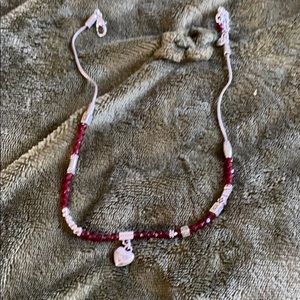 Brighton Necklace Silver with red beads.